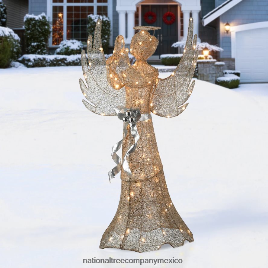 decoración | mx National Tree Company Ángel orante dorado champán de 53
