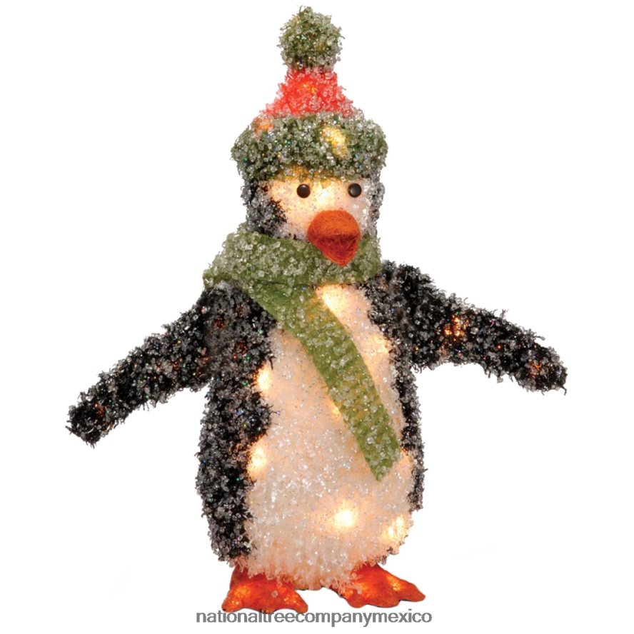 decoración | mx National Tree Company pingüino de oropel preiluminado de 18" 8JB84J672