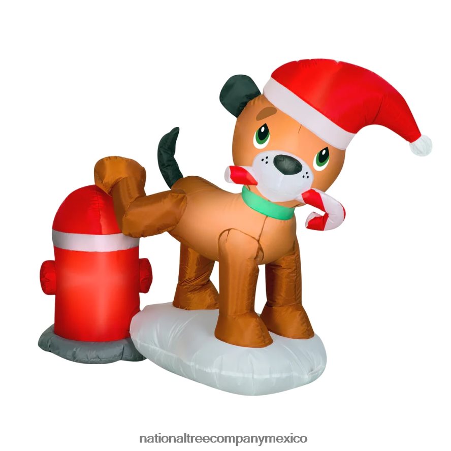 decoración | mx National Tree Company Cachorro hinchable y boca de incendios, luces led, enchufable, colección navideña, 4 pies 8JB84J654