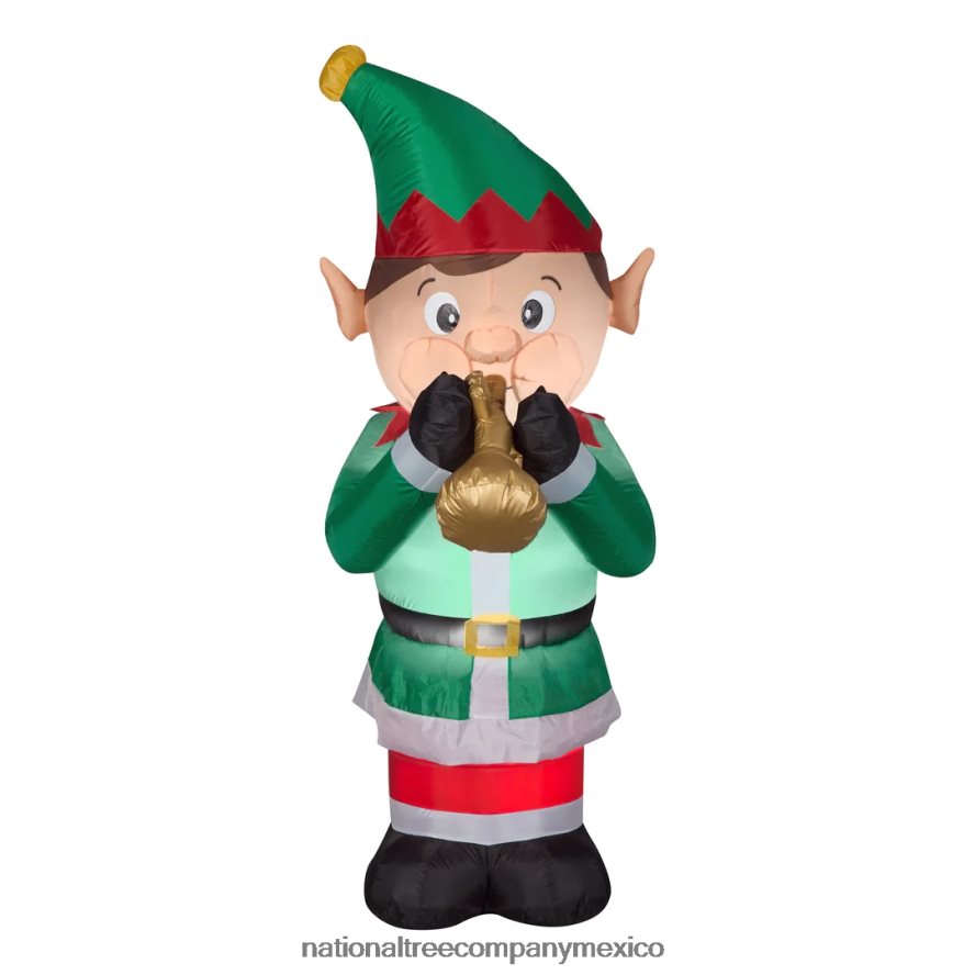 decoración | mx National Tree Company Elfo inflable que toca la trompeta, luces led, enchufable, colección navideña, 6 pies 8JB84J665