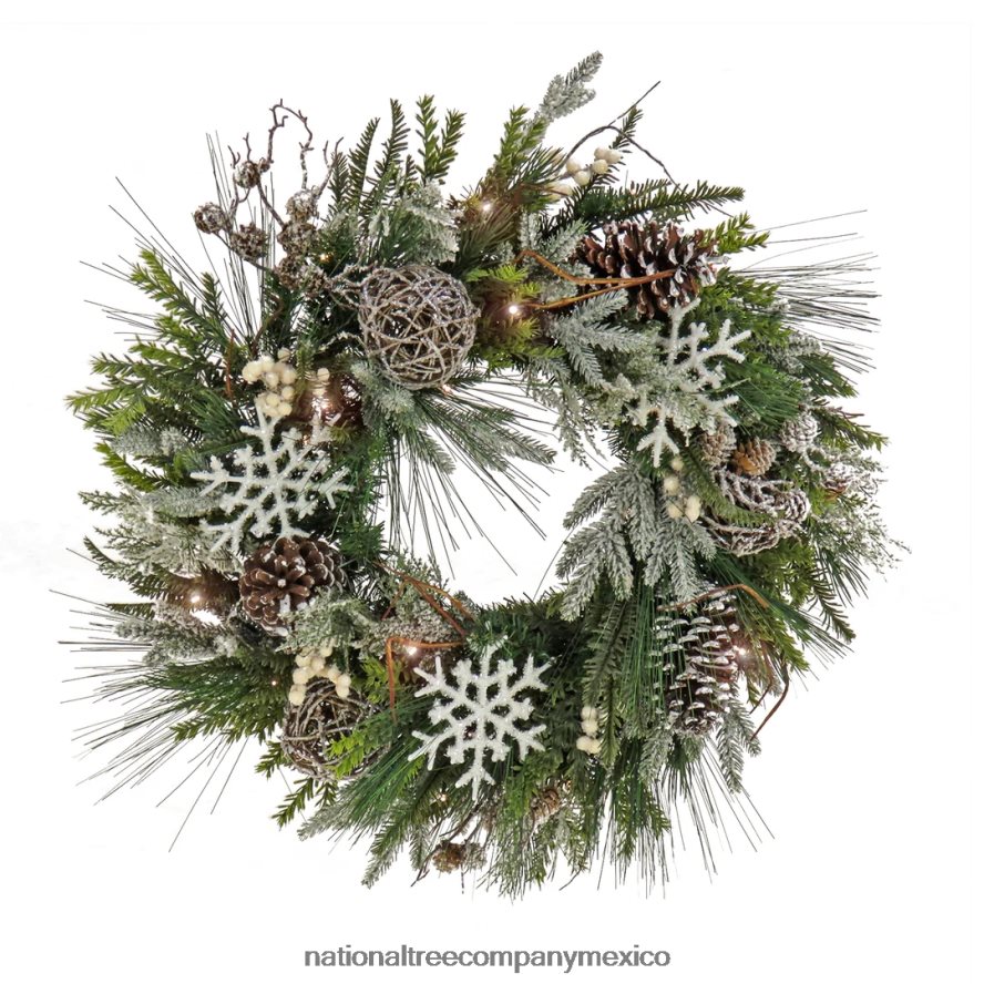 vegetación | mx National Tree Company Corona de invierno acogedora preiluminada hgtv home collection de 28" 8JB84J257