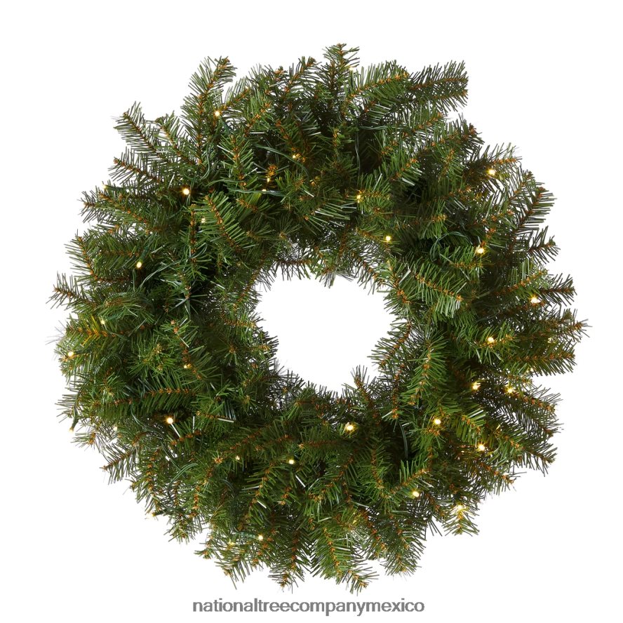 vegetación | mx National Tree Company corona navideña artificial preiluminada, verde, abeto norwood, luces blancas, colección navideña, 30 pulgadas 8JB84J252