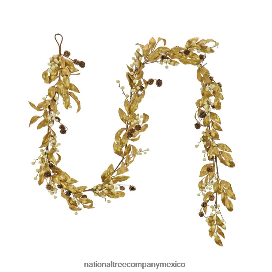 vegetación | mx National Tree Company Guirnalda de laurel dorada metálica hgtv home collection de 9 pies 8JB84J413