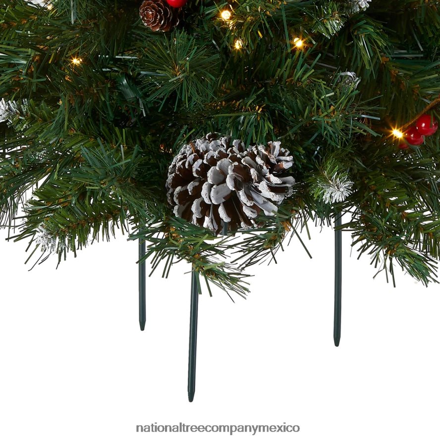 vegetación | mx National Tree Company 18 pulgadas. Relleno de urna de bayas esmeriladas con luces LED blancas cálidas que funcionan con pilas 8JB84J434