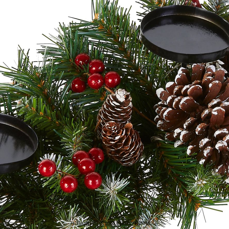 vegetación | mx National Tree Company 30 pulgadas. centro de mesa de bayas esmeriladas y candelabro 8JB84J455