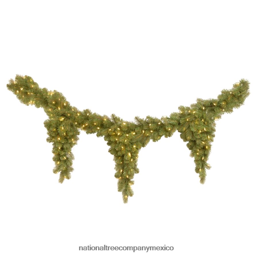 vegetación | mx National Tree Company guirnalda navideña artificial preiluminada en forma de lágrima, verde, abeto douglas, luces blancas, enchufable, colección navideña, 9 pies 8JB84J485